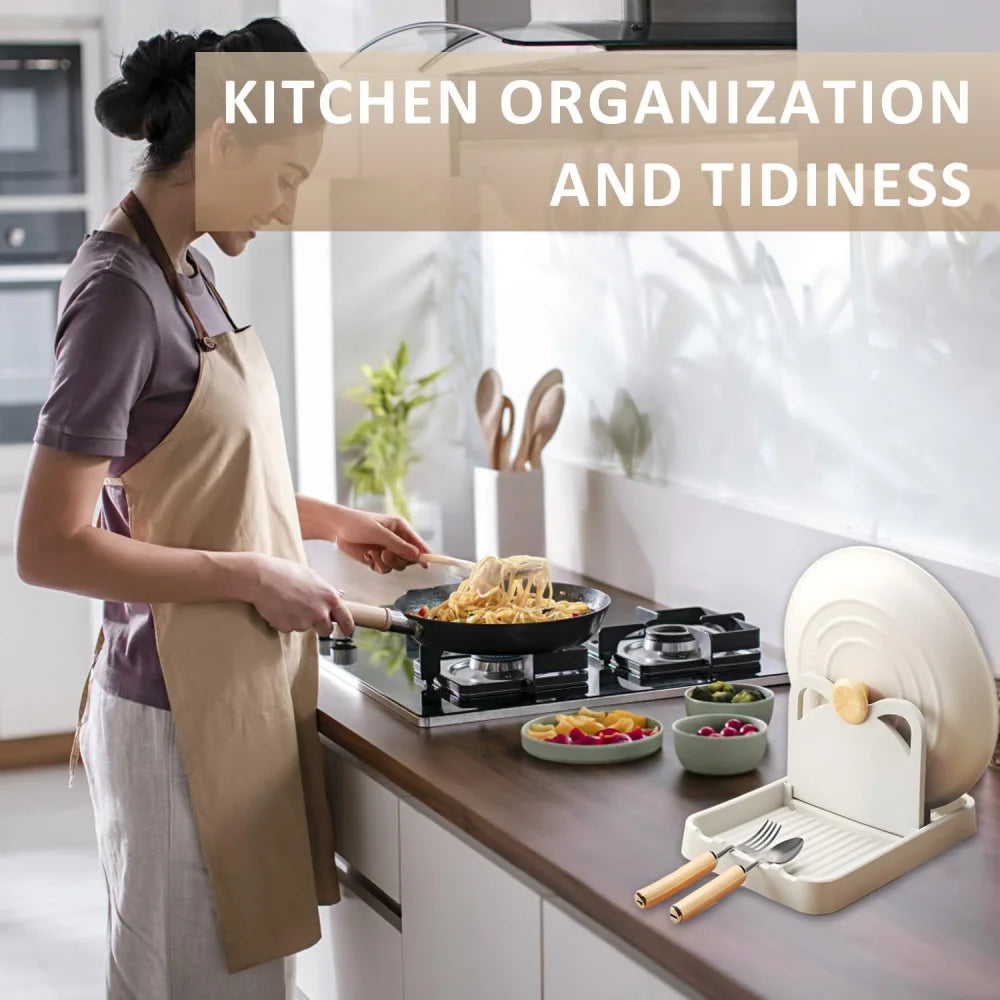 Kitchen counter spoon rack - pot lid rack and spoon rack - multi-purpose small tools to keep the countertop clean - silicone rac