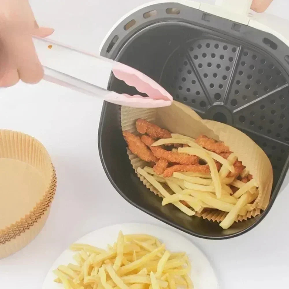 50/30 Pieces Kitchens Accessories Air Fryer Paper Kitchen Utensils Disposable Square Round Pastry Molds BBQ Plate Non-stick Pad