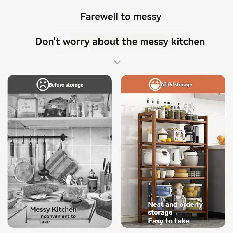 Kitchen Shelf, Floor Standing Multi-layer Product Collection, Household Pot Seasoning Shelf, Fruit And Vegetable Bowl And Dish