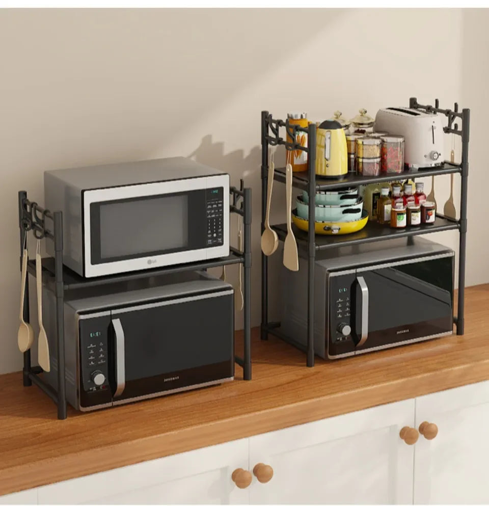 Kitchen Storage Rack Microwave Shelf Multi-Layer Kitchen Countertop Storage Shelf Microwave Stand Seasoning Organizer