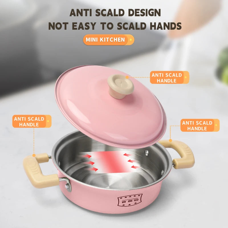 Kitchen Toys Groceries Play Kitchen Kids Set For Kids Jogo De Panela Mini Children's Cooking Kit with Food Cookware Gift