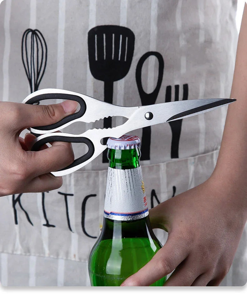 Stainless Steel Kitchen Scissors Household Bone Scissors Chicken Wings Fish Chopper Bottle Opener Walnut Clip Kitchen Tools