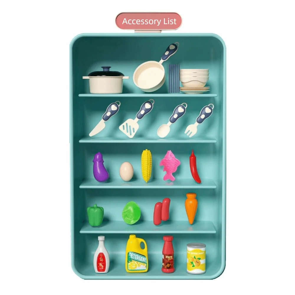 Kitchen Toys Plastic 's Kitchen Set Music Faucet Sink Mini Pretend Play Toy DIY Function Kitchen Counter Play Set Role Play
