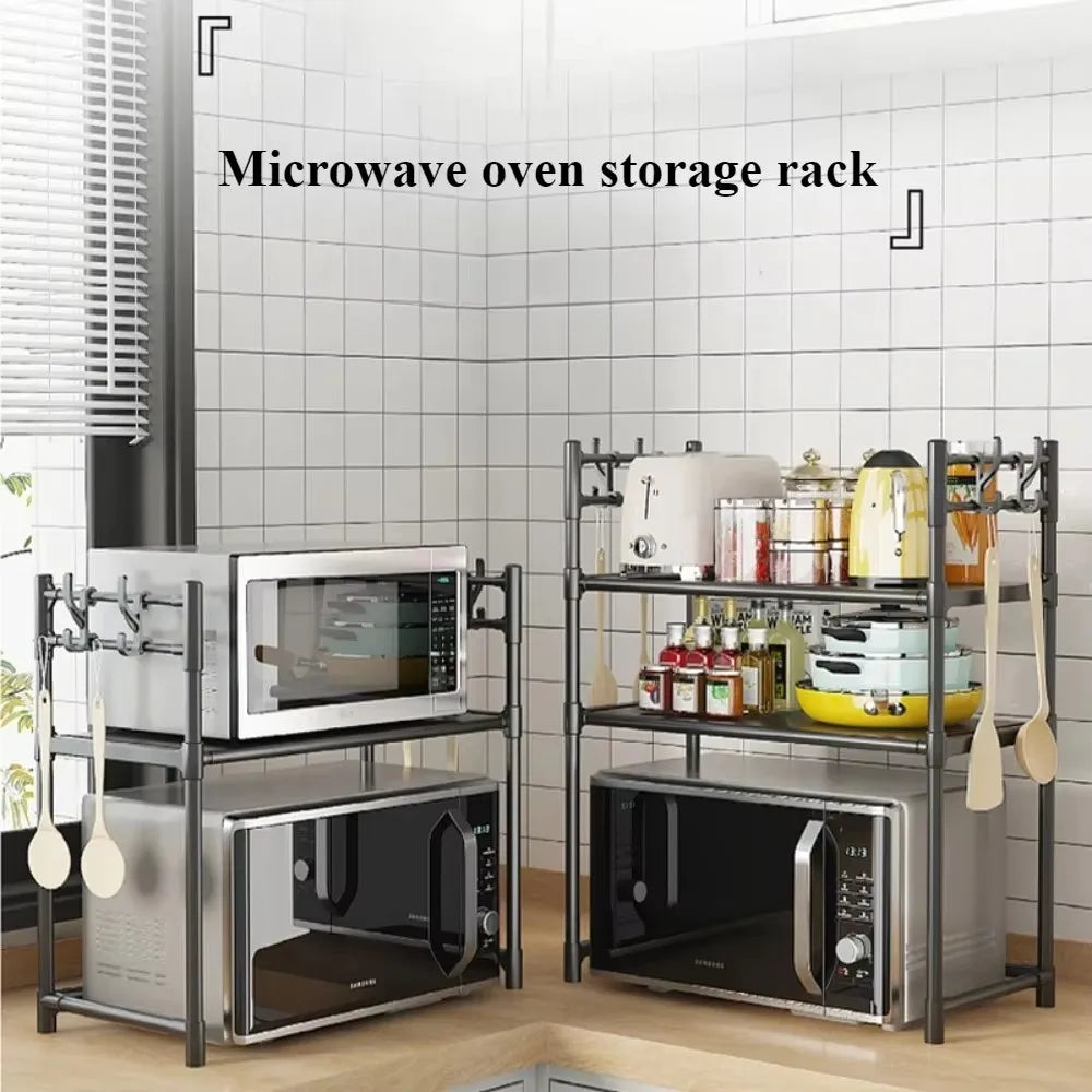Kitchen Storage Rack Microwave Shelf Multi-Layer Kitchen Countertop Storage Shelf Microwave Stand Seasoning Organizer