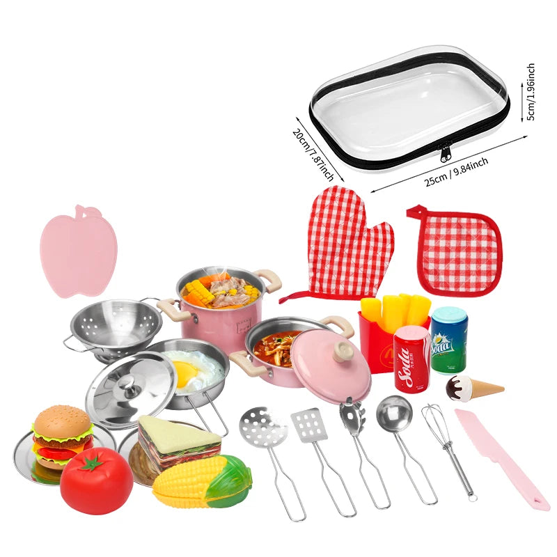 Kitchen Toys Groceries Play Kitchen Kids Set For Kids Jogo De Panela Mini Children's Cooking Kit with Food Cookware Gift