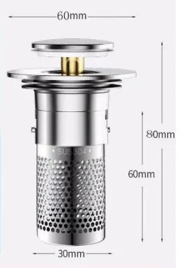 Kitchen Washbasin Sink  ABS Leak Plug Floor Drain Filter Anti Odor Pop-Up Bounce Bounce Core Basin Stopper Hair Sink Strainer