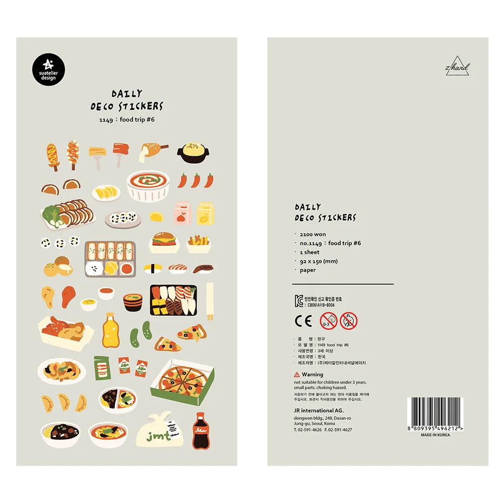 Food-Themed Scrapbook Stickers – Korean Craft Stickers