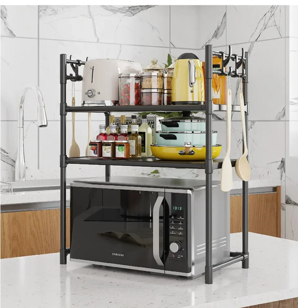 Kitchen Storage Rack Microwave Shelf Multi-Layer Kitchen Countertop Storage Shelf Microwave Stand Seasoning Organizer