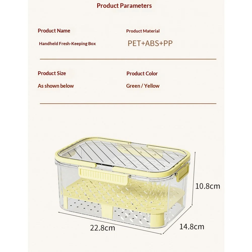 Portable Fresh-Keeping Box – Airtight Fruit Storage Container