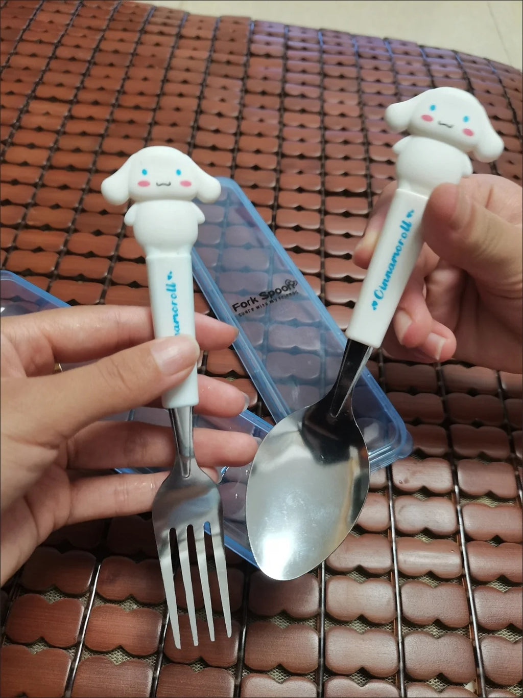 New Kuromi Hello Kitty Cinnamoroll Spoon Fork 2 Pcs Set Stainless Steel Cartoon Cute Kid Tableware Kitchen Supplies Gift
