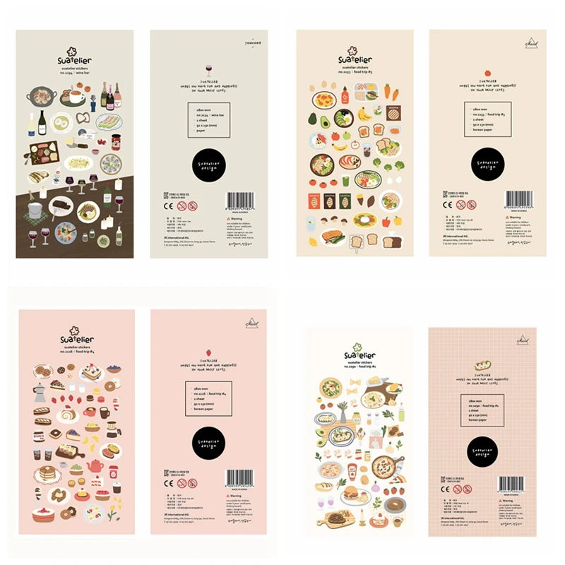 Food-Themed Scrapbook Stickers – Korean Craft Stickers