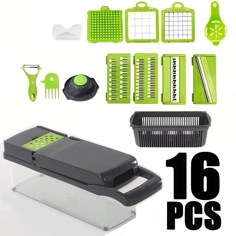Kitchen Reusable Fruit Veggie Cutting Portable Vegetable Cutter Shredder Multifunctional Slicer Potato Chopper Carrot Grater