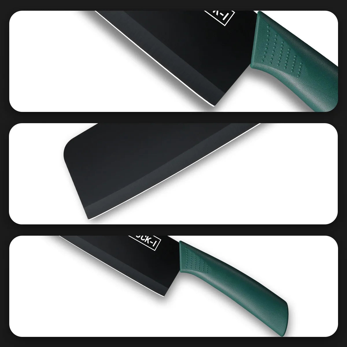 Kitchen knife set, including a small utility knife, chef's knife, and fruit knife with knife covers, for cutting meat, vegetable