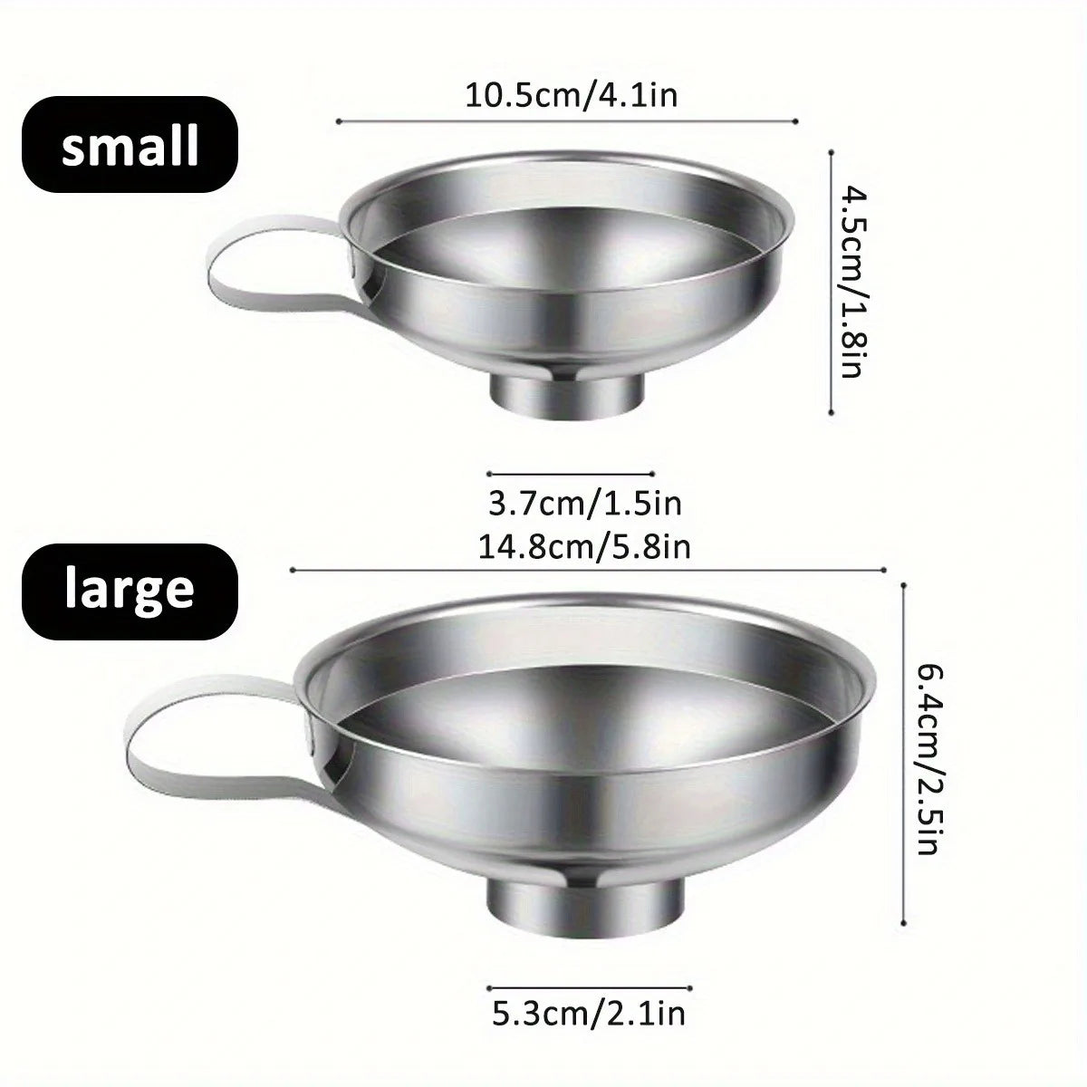 Kitchen Funnel Set – Stainless Steel & Silicone, 3 Styles
