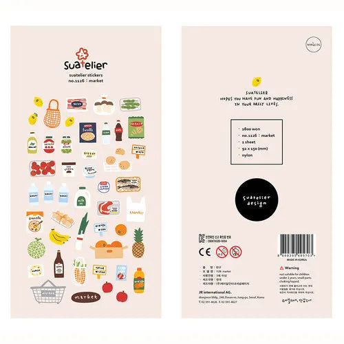 Food-Themed Scrapbook Stickers – Korean Craft Stickers