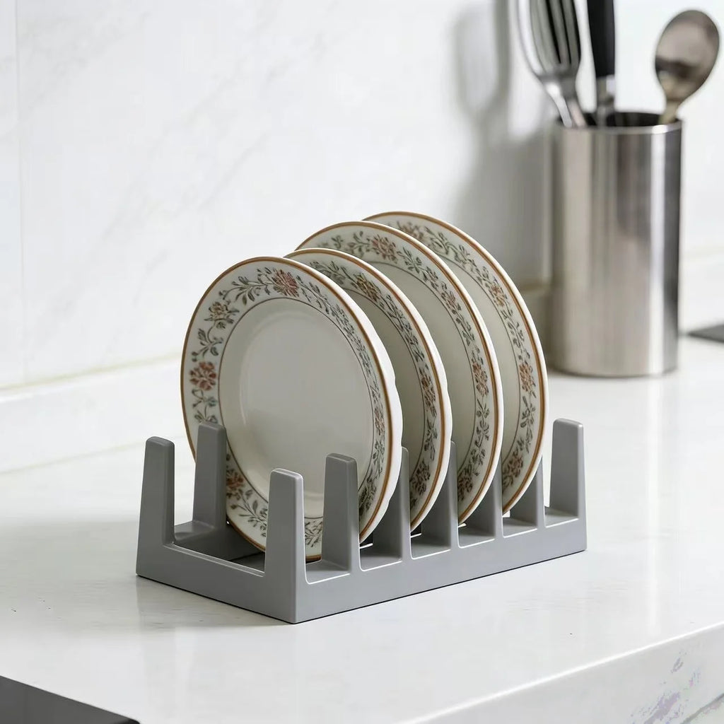 Kitchen pot lid organizer, dish rack, creative desk bookshelf, plate separator and pot lid rack