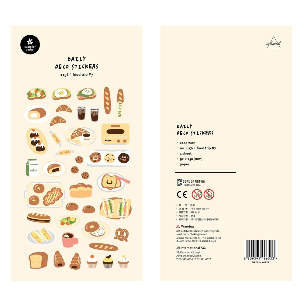 Food-Themed Scrapbook Stickers – Korean Craft Stickers