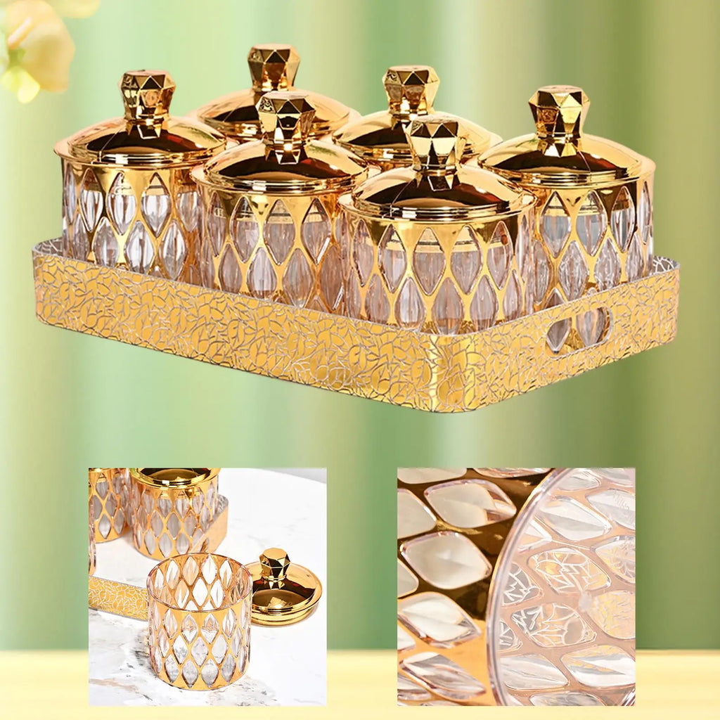 Kitchen Storage Jars Kitchen Counter Decorative with Lids Container Airtight Organizer for Snacks Sugar Coffee Condiment Nuts