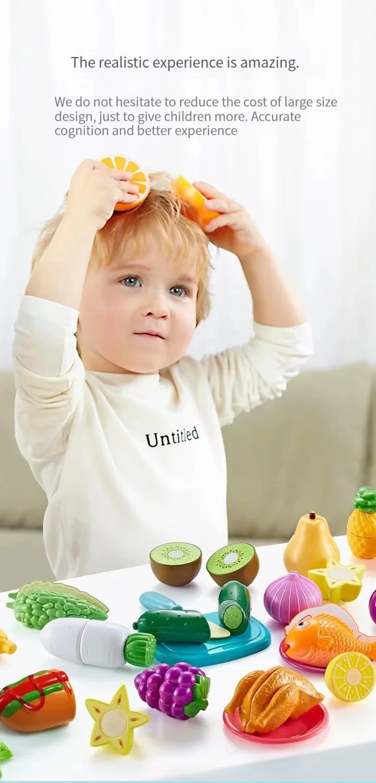 Kids Kitchen Toys Set Play Kitchen Accessories Kit with Play Pots Pans Pretend Food Cooking Toy Toddler Girls Boy Gift