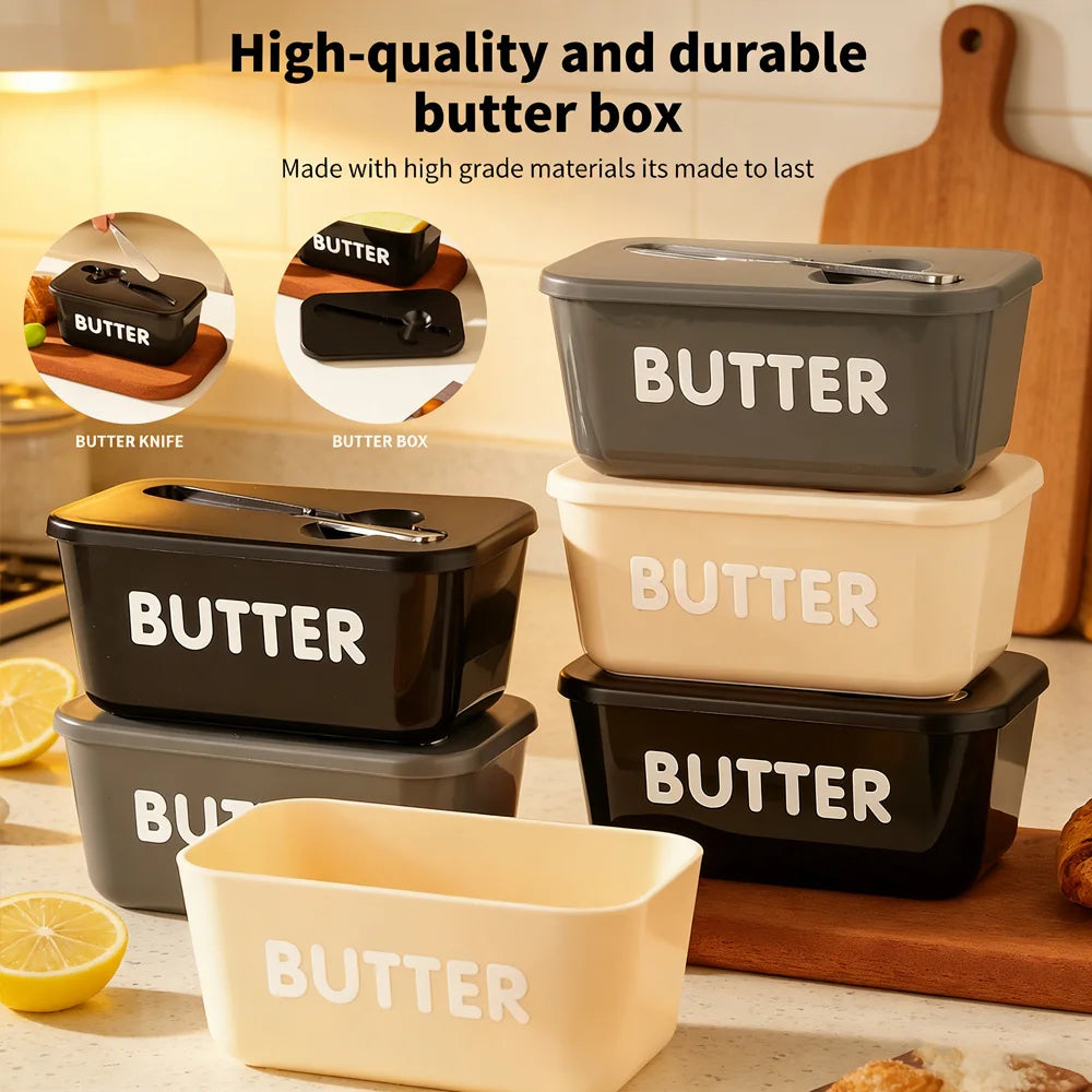 Kitchen Butter Cheese Fridge Storage Box with Tools Large Capacity Organizer for Home Use