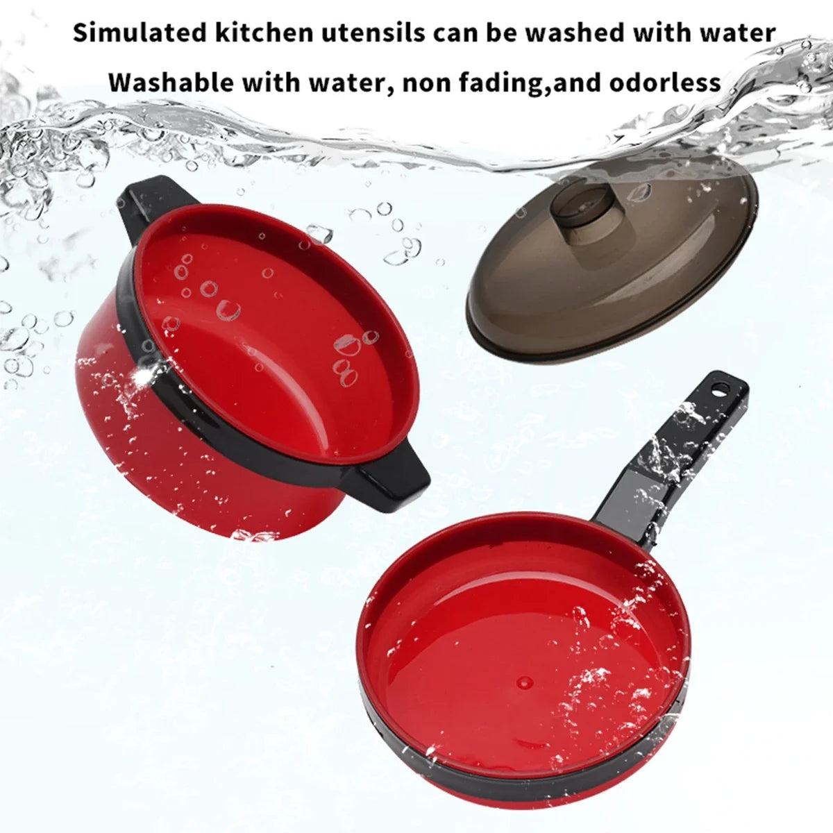Kids Kitchen Toys Set Play Kitchen Accessories Kit with Play Pots Pans Pretend Food Cooking Toy Toddler Girls Boy Gift