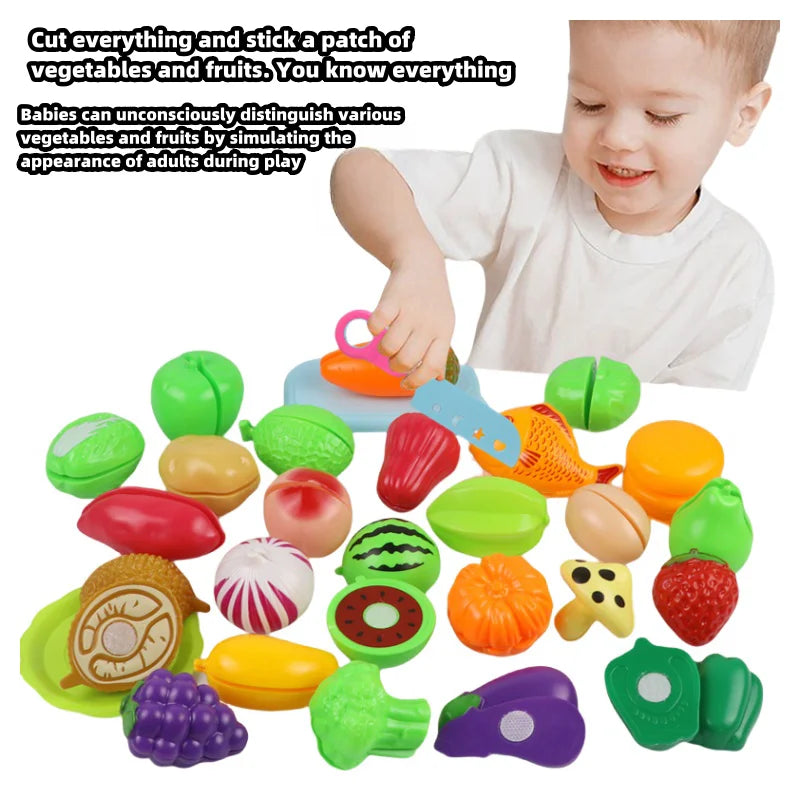 Kids Kitchen Toys Set Play Kitchen Accessories Kit with Play Pots Pans Pretend Food Cooking Toy Toddler Girls Boy Gift