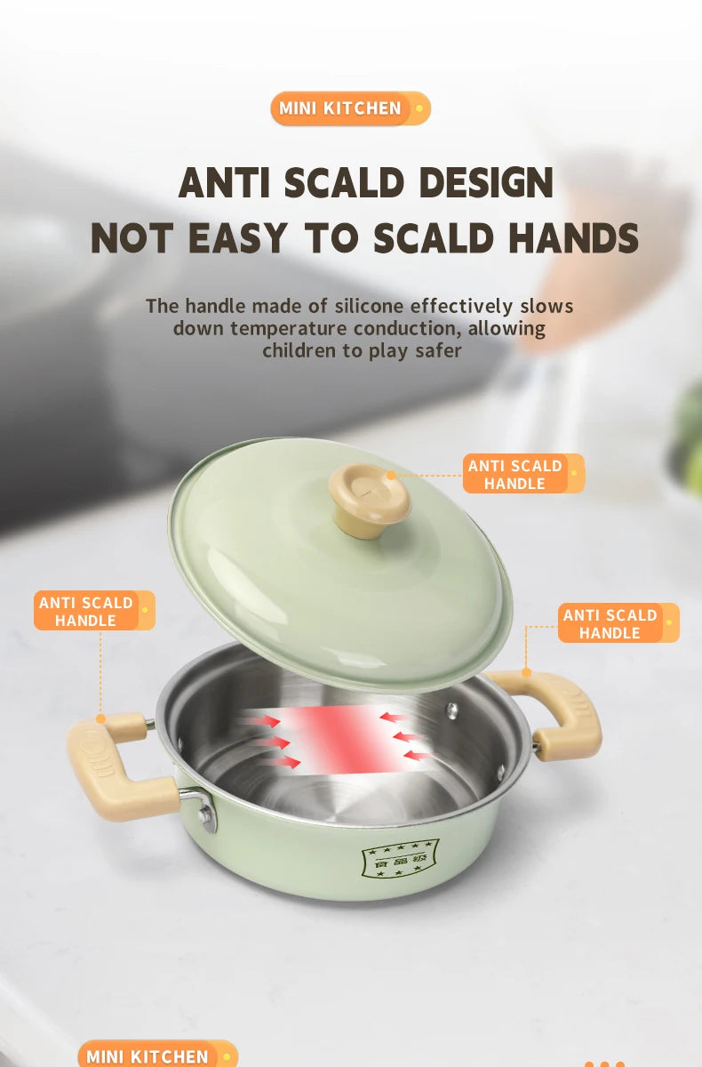 Kitchen Toys Groceries Play Kitchen Kids Set For Kids Jogo De Panela Mini Children's Cooking Kit with Food Cookware Gift