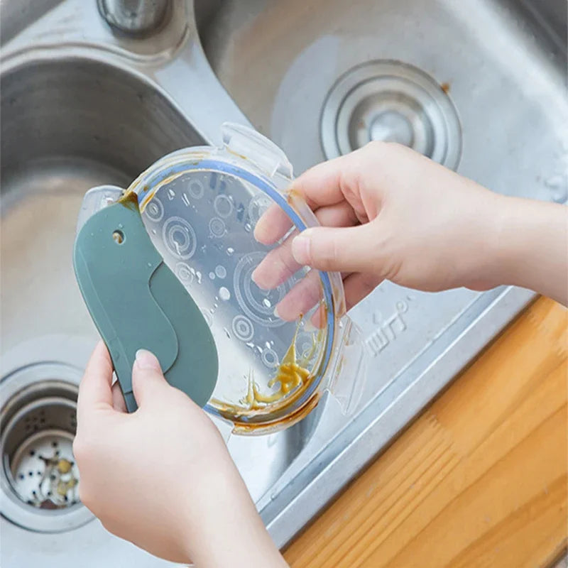 Household Kitchen Multifunctional Soft Scraper Dirt and Grease Cleaning Tool Silicone Scraper To Clean Pots and Oil Stains