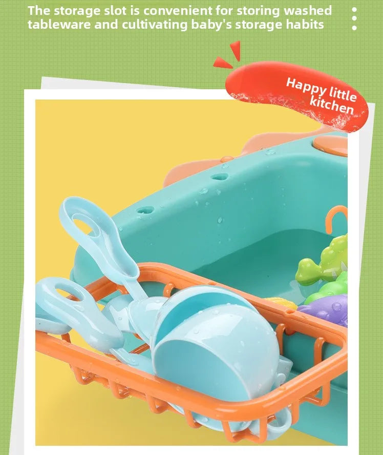 Kitchen Sink Toys Kitchen Toys for Kids with Tableware Accessories Vegetable Fruit Fishing Games for Toddlers Kids Kitchen Play