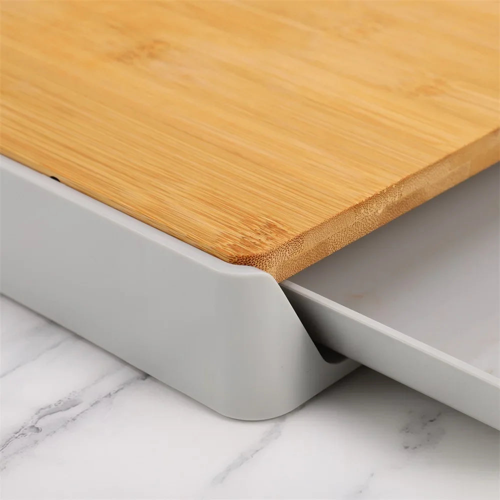 Kitchen Chopping Blocks with Storage Drain Storage Box, Detachable Fruit and Vegetable Cutting Board, Drawer Type Plate