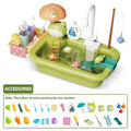Kitchen Sink Toys Electric Dishwasher Playing Toy With Running Water Pretend Play Food Fishing Kids Toy Role Playing Girls Gifts
