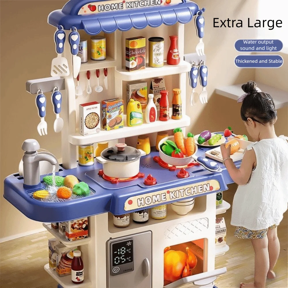 Kitchen Toys Plastic 's Kitchen Set Music Faucet Sink Mini Pretend Play Toy DIY Function Kitchen Counter Play Set Role Play