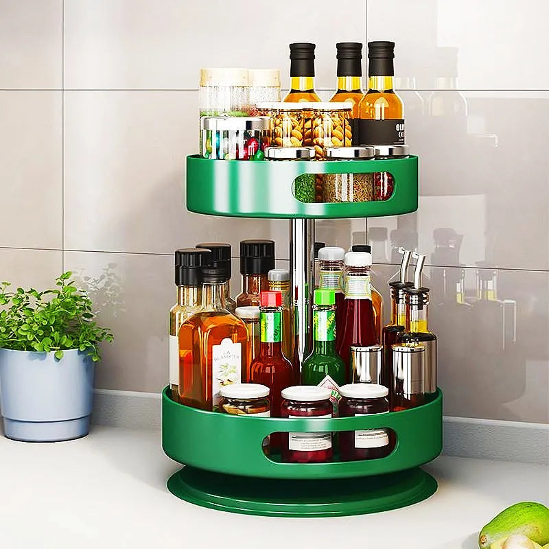Kitchen Rotating Seasoning Shelf Household Seasoning Round Storage Shelf Modern Simple Wind Kitchen Finishing Rack