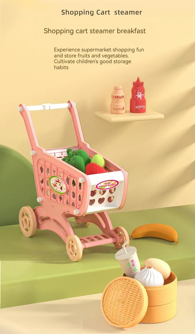 Children Play House Toy Simulation Kitchen Table with Sound Kids Role Play Kitchen Utensils for Girl Cooking Educational Toy Set