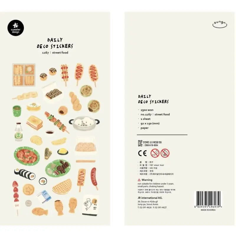 Food-Themed Scrapbook Stickers – Korean Craft Stickers