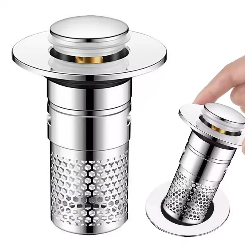 Kitchen Washbasin Sink  ABS Leak Plug Floor Drain Filter Anti Odor Pop-Up Bounce Bounce Core Basin Stopper Hair Sink Strainer