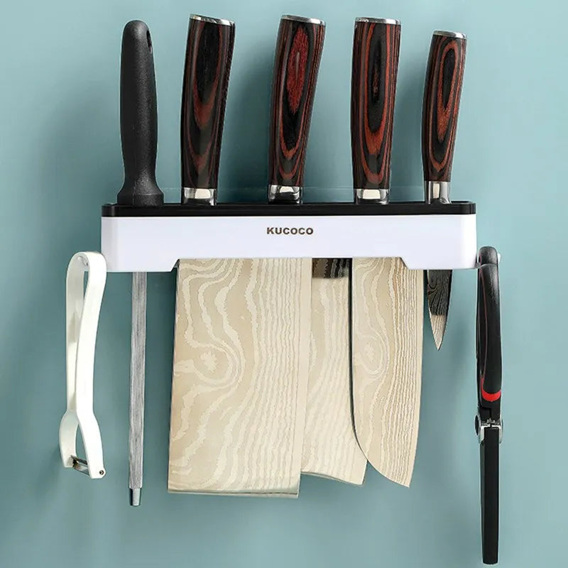 Wall-Mounted Knife Holder – 5-Slot Kitchen Cutlery Organizer