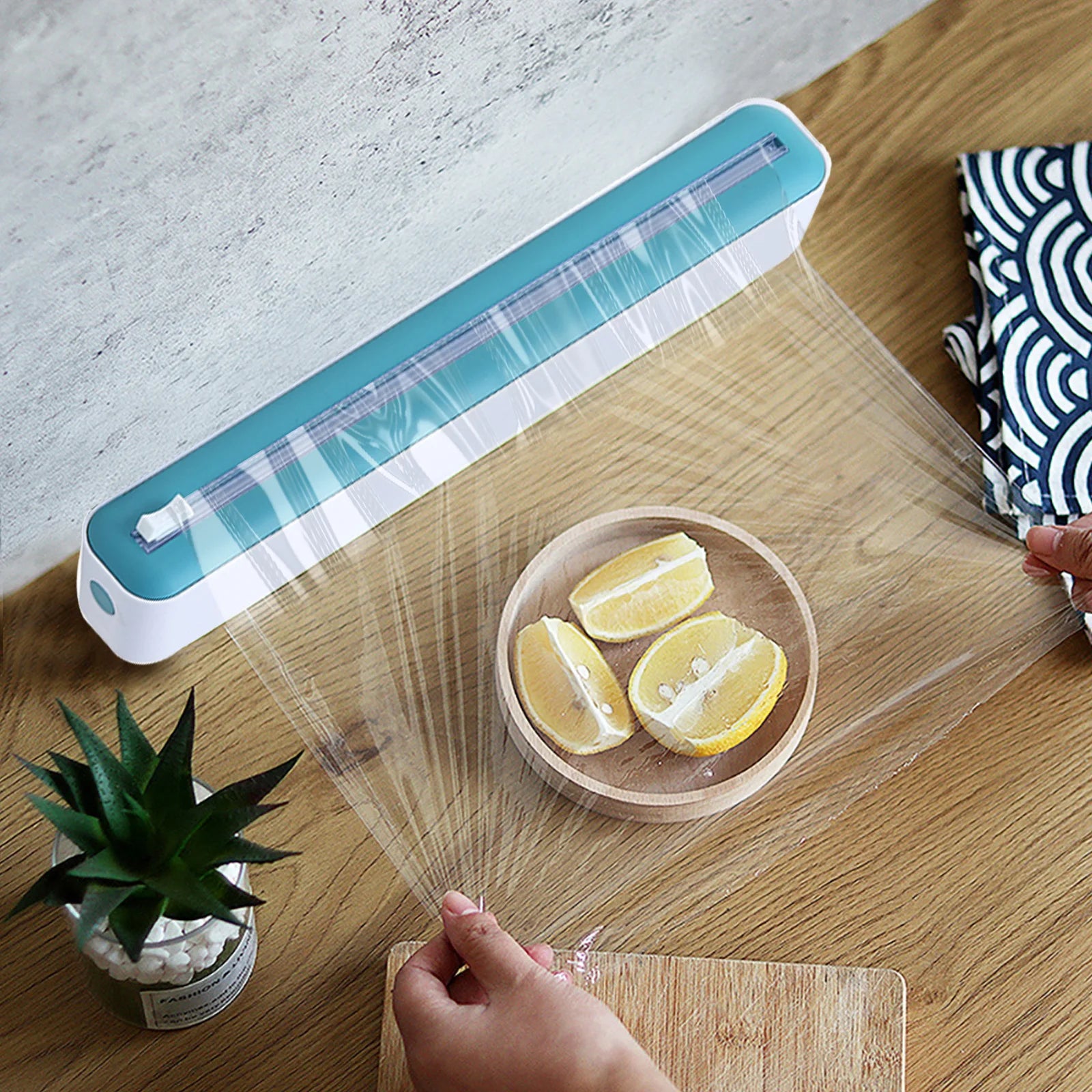 Plastic Wrap Dispenser – Cling Film Cutter with Slide Lock
