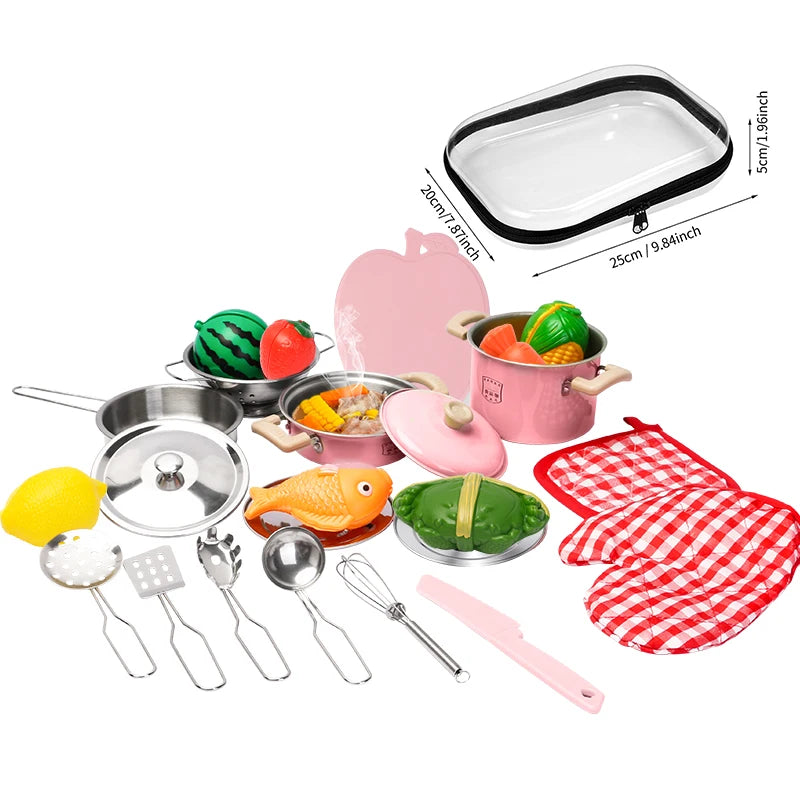 Kitchen Toys Groceries Play Kitchen Kids Set For Kids Jogo De Panela Mini Children's Cooking Kit with Food Cookware Gift