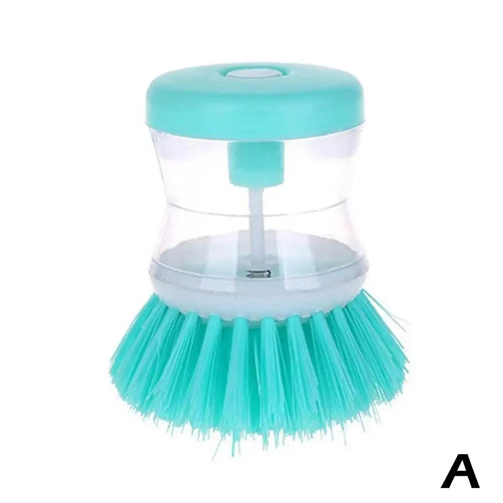 Dish Brush with Soap Dispenser – Automatic Liquid Dispensing Kitchen Scrub Brush