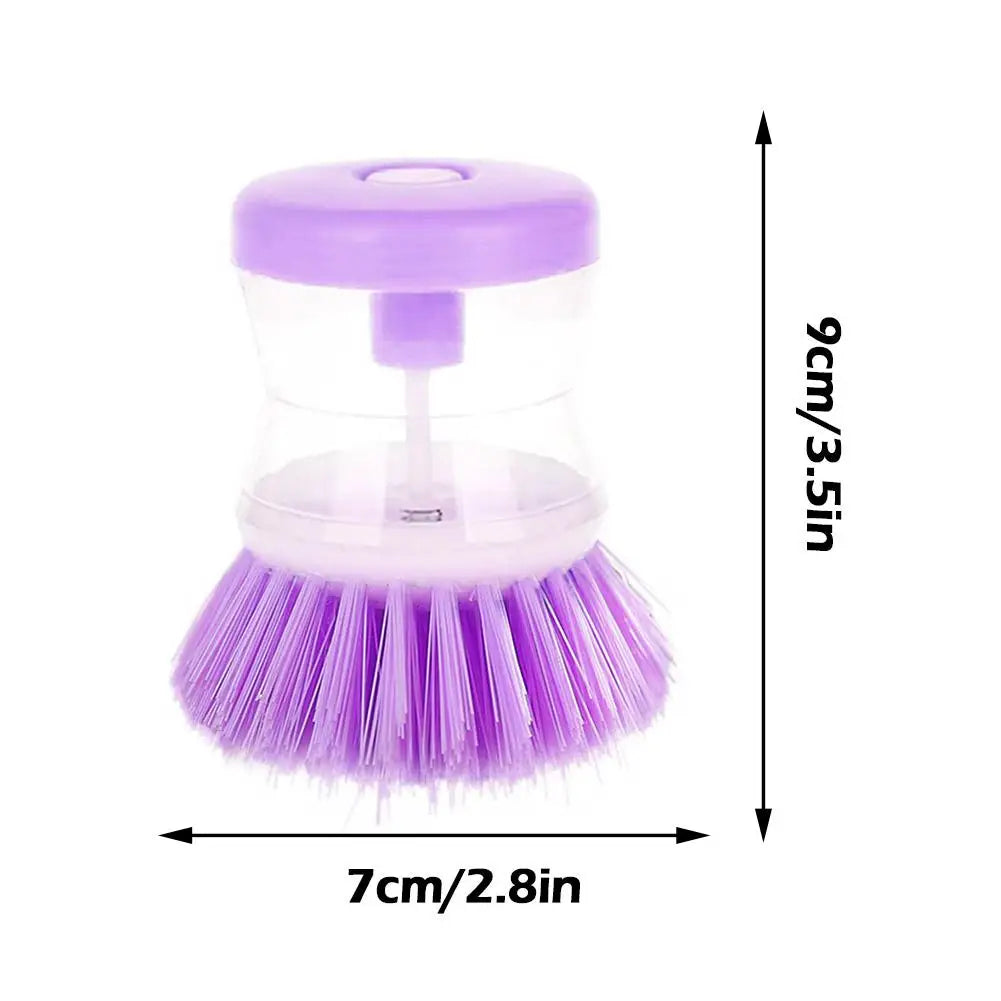 Dish Brush with Soap Dispenser – Automatic Liquid Dispensing Kitchen Scrub Brush