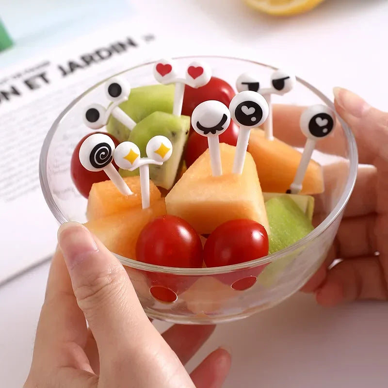 Cartoon Fruit Skewers – Mini Food Picks Set of 10