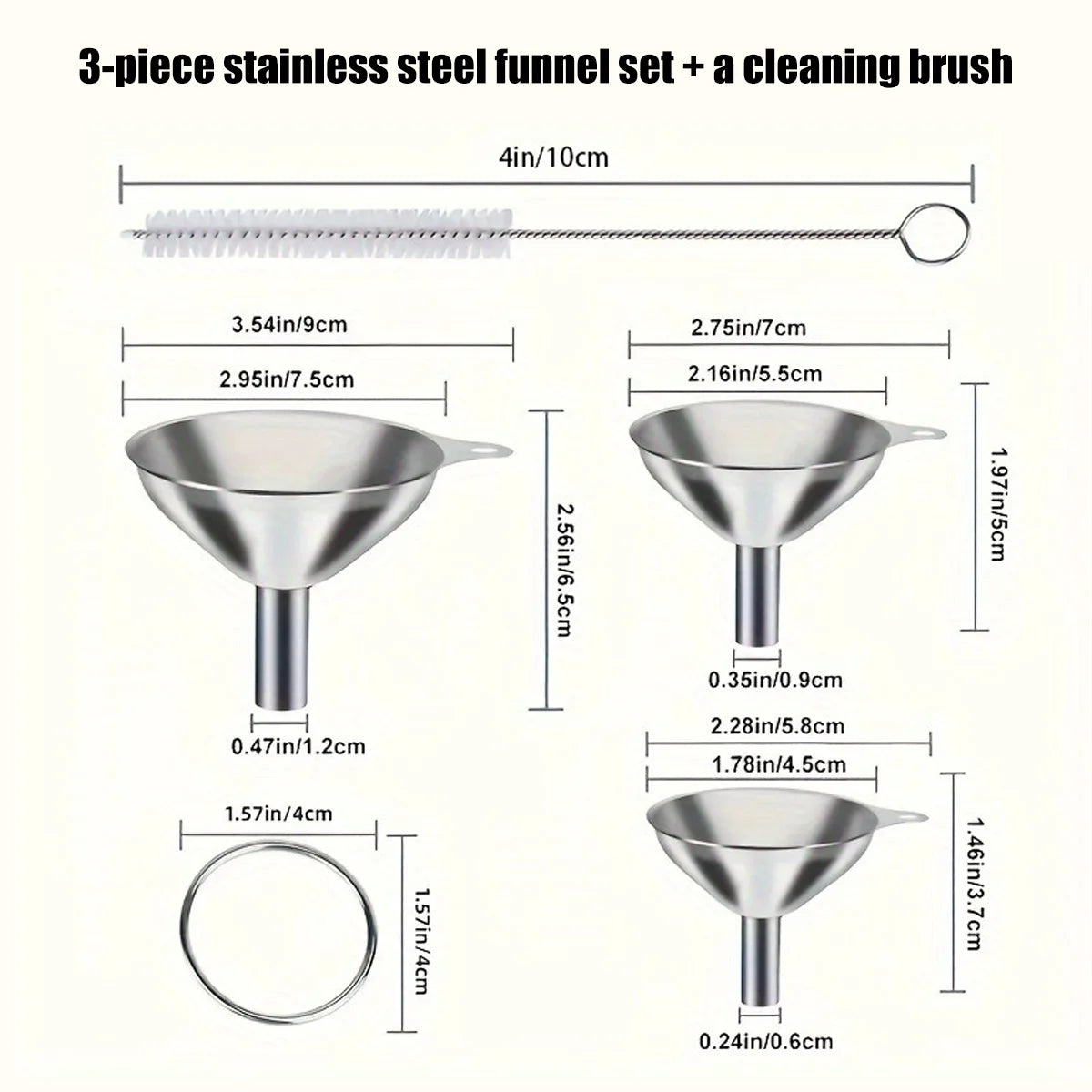Kitchen Funnel Set – Stainless Steel & Silicone, 3 Styles