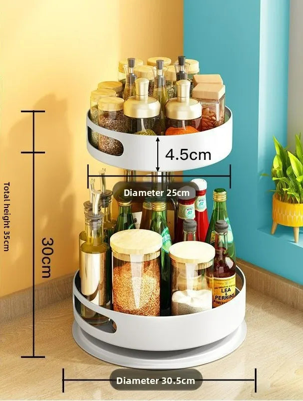 Kitchen Rotating Seasoning Shelf Household Seasoning Round Storage Shelf Modern Simple Wind Kitchen Finishing Rack