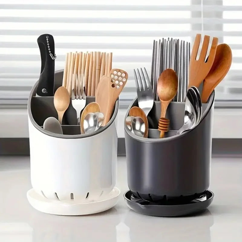 1Pc Kitchen Storage Chopsticks Tube With Drain Plate Tableware Storage Holder Home Kitchen Organizer Rack Chopstick Drain Box