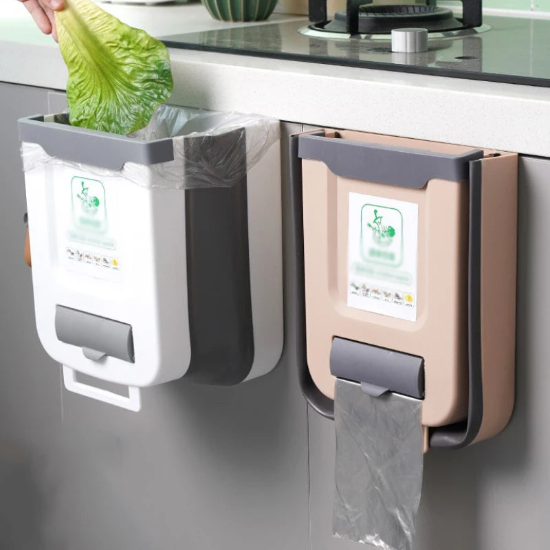 Kitchen Folding Trash Can Wall Mounted Trash Can Kitchen Cabinet Door Mounted Trash Can Folding Trash Can for Vehicles