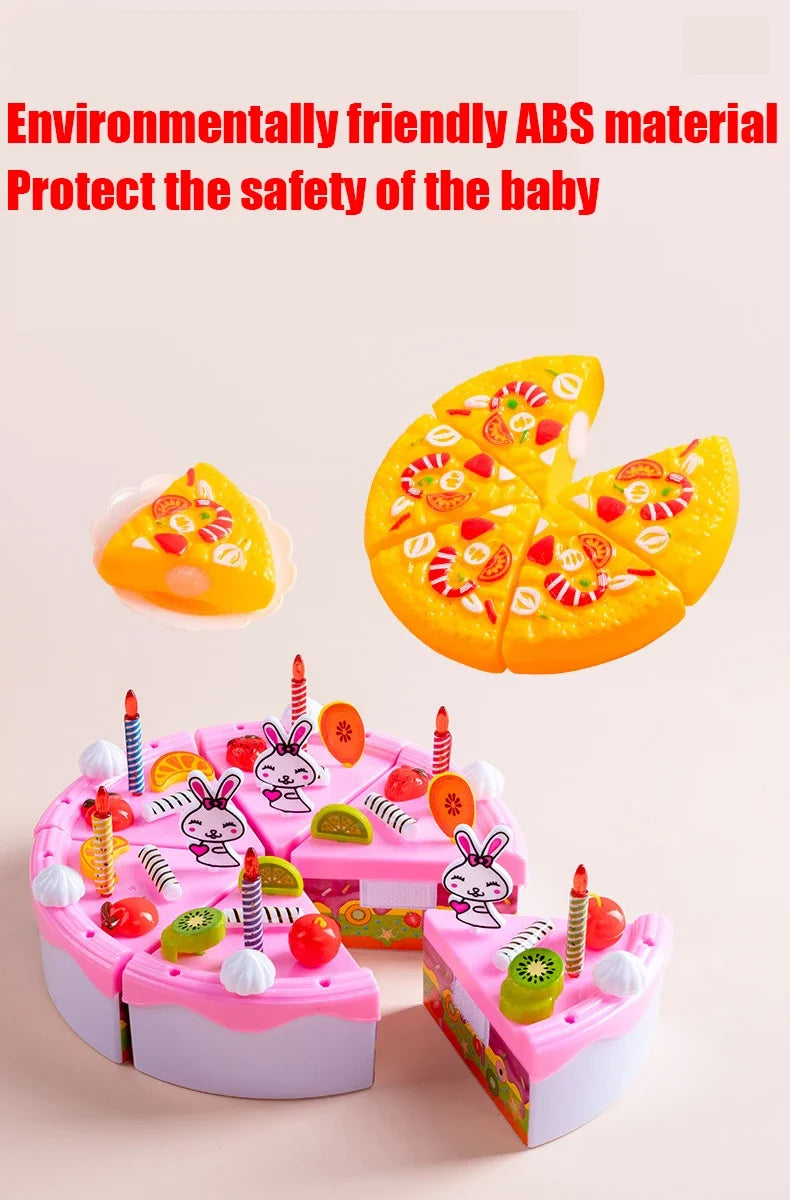 Kids Toys Pretend Play Red Kitchen Toys Simulation Food Cooking Girl's Boys Educational Play House Interactive Toys for Children