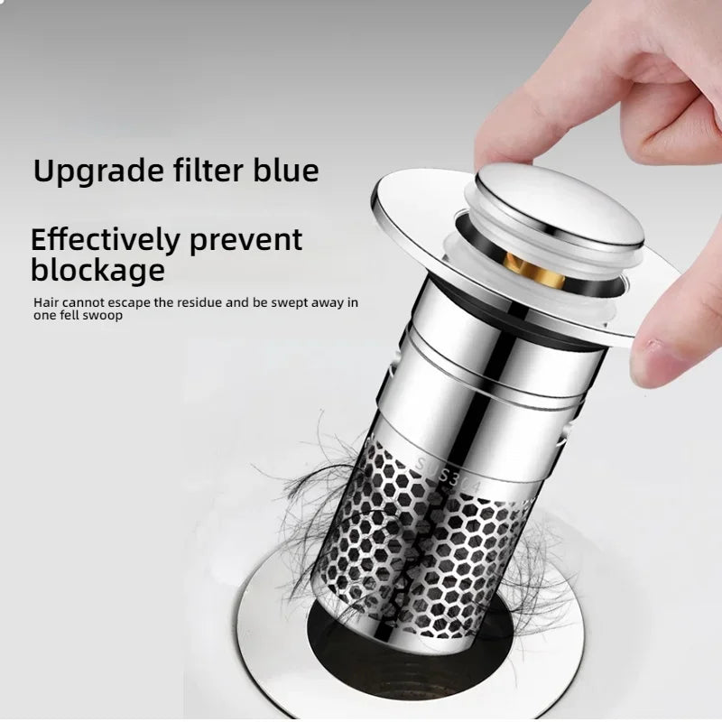 Kitchen Washbasin Sink  ABS Leak Plug Floor Drain Filter Anti Odor Pop-Up Bounce Bounce Core Basin Stopper Hair Sink Strainer