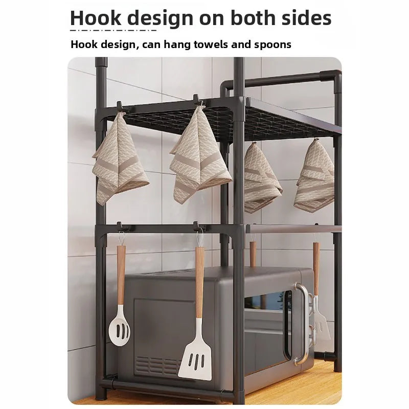 Adjustable Kitchen Storage Rack – Microwave & Countertop Shelf