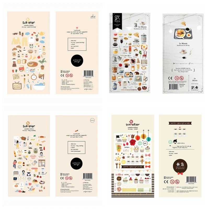Food-Themed Scrapbook Stickers – Korean Craft Stickers